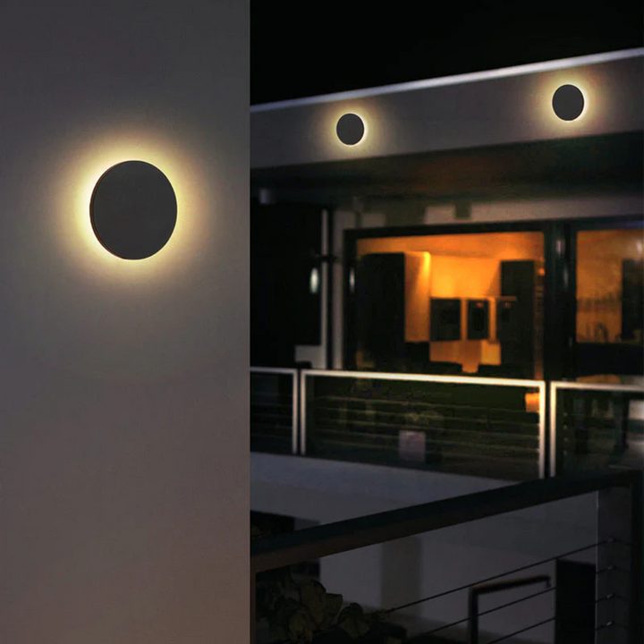 Modern Minimalist LED Wall Lamp - Zenith-Black-Warm White-Round Klein-Nora Luxe