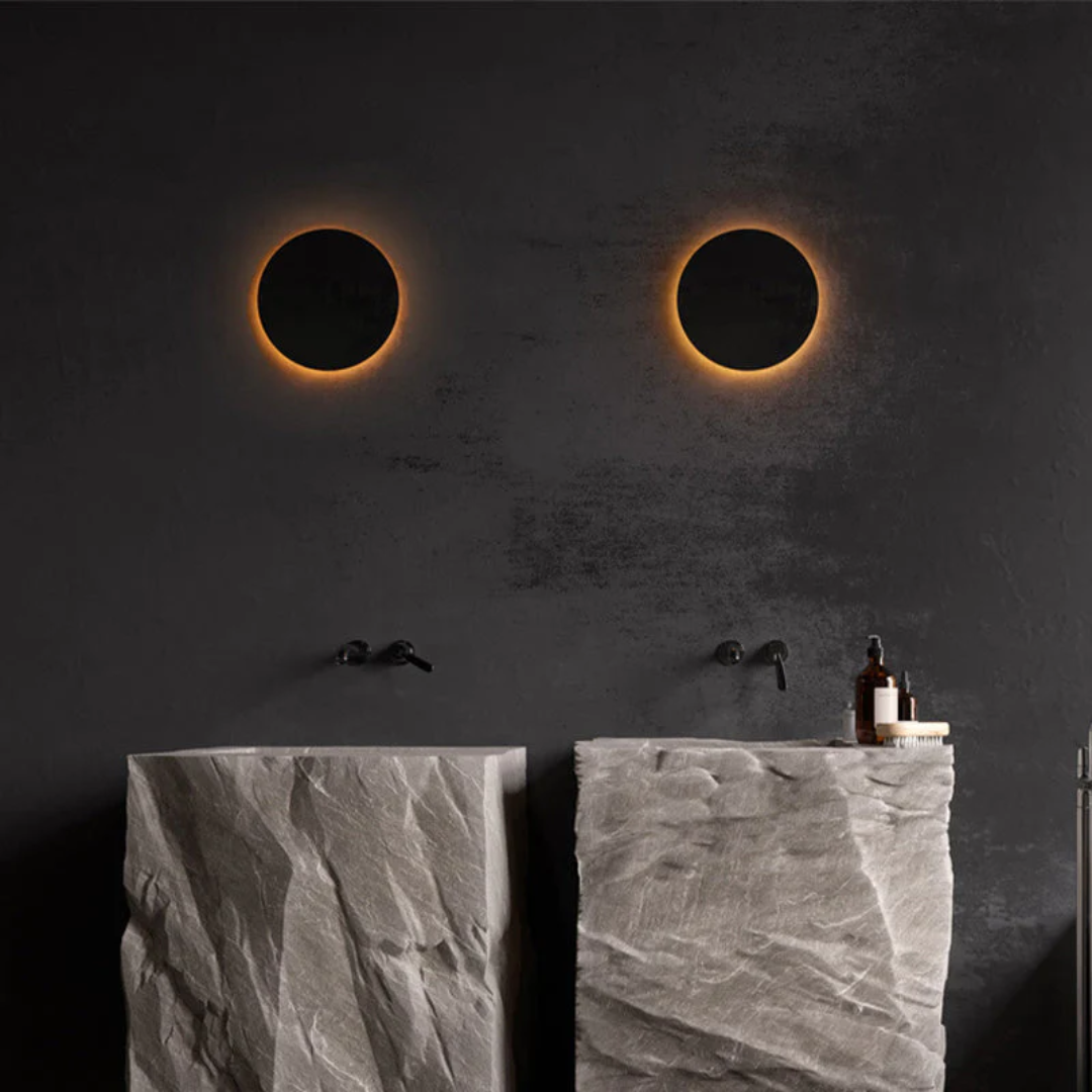 Modern Minimalist LED Wall Lamp - Zenith-Black-Warm White-Round Klein-Nora Luxe