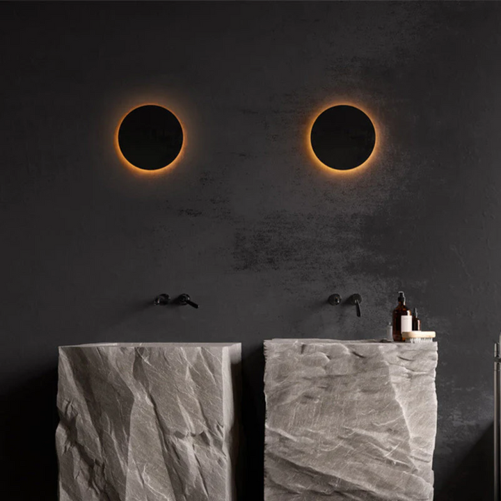 Modern Minimalist LED Wall Lamp - Zenith-Black-Warm White-Round Klein-Nora Luxe