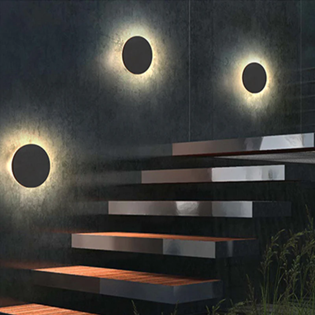 Modern Minimalist LED Wall Lamp - Zenith-Black-Warm White-Round Klein-Nora Luxe
