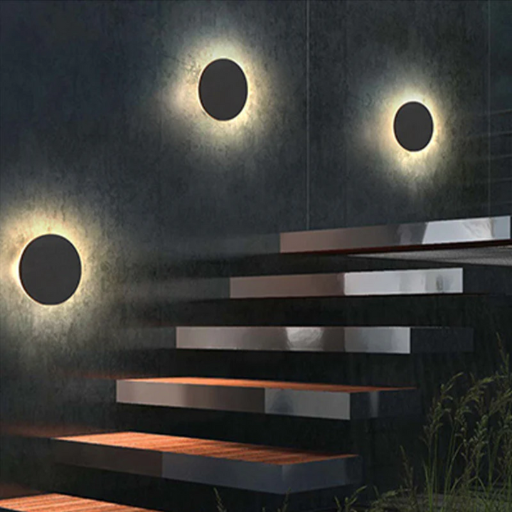 Modern Minimalist LED Wall Lamp - Zenith-Black-Warm White-Round Klein-Nora Luxe