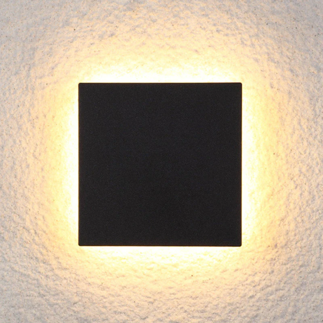 Modern Minimalist LED Wall Lamp - Zenith-Black-Warm White-Square Small-Nora Luxe