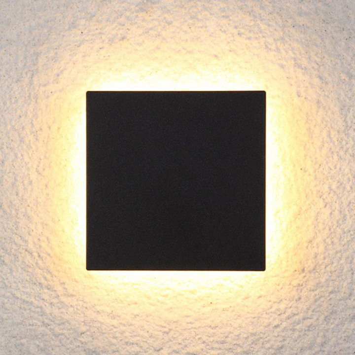 Modern Minimalist LED Wall Lamp - Zenith-Black-Warm White-Square Small-Nora Luxe