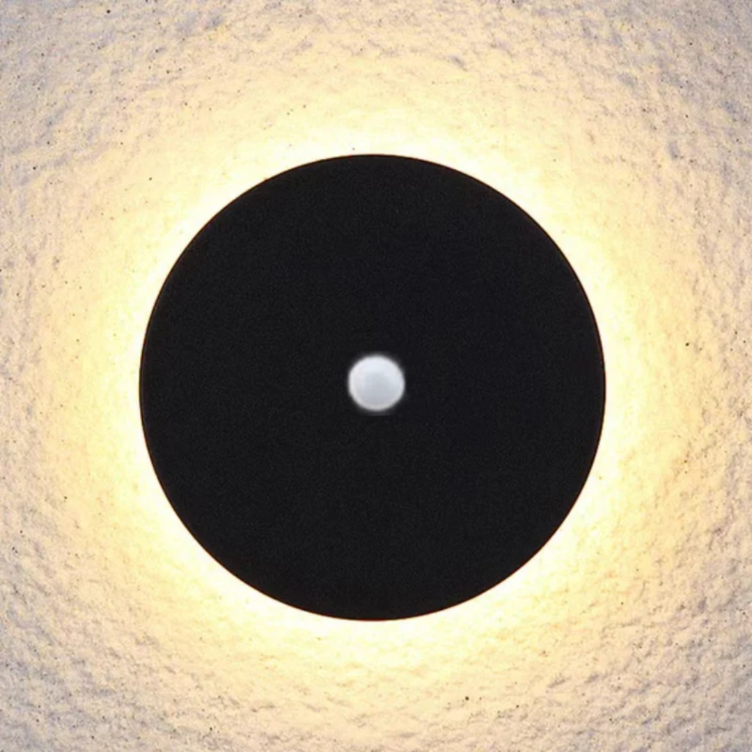 Modern Minimalist LED Wall Lamp - Zenith-Black-Warm White with Motion Sensor-Round Klein-Nora Luxe
