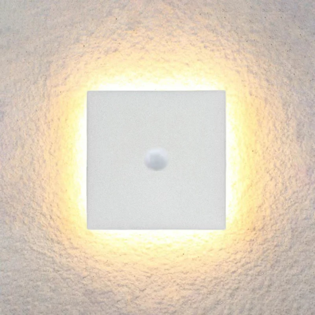 Modern Minimalist LED Wall Lamp - Zenith-White-Warm White with Motion Sensor-Square Small-Nora Luxe