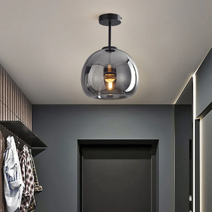 Modern Round LED Ceiling Lamp - Aurelia-Black-Hanging Lamps-Nora Luxe