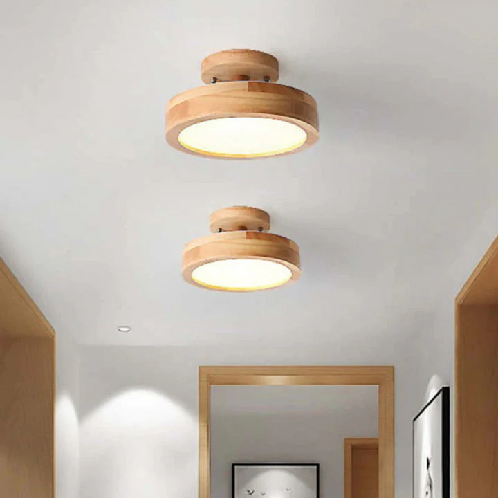Modern Round LED Ceiling Light - Nova-Wood-Nora Luxe