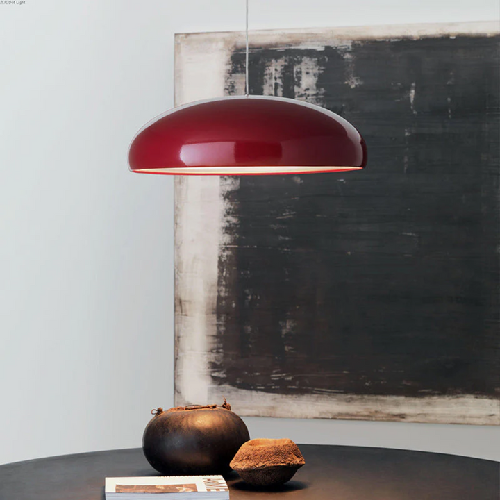 Modern Round LED Pendant Lamp - Serena-Bordeaux Red-Average 13.78 inches-Nora Luxe