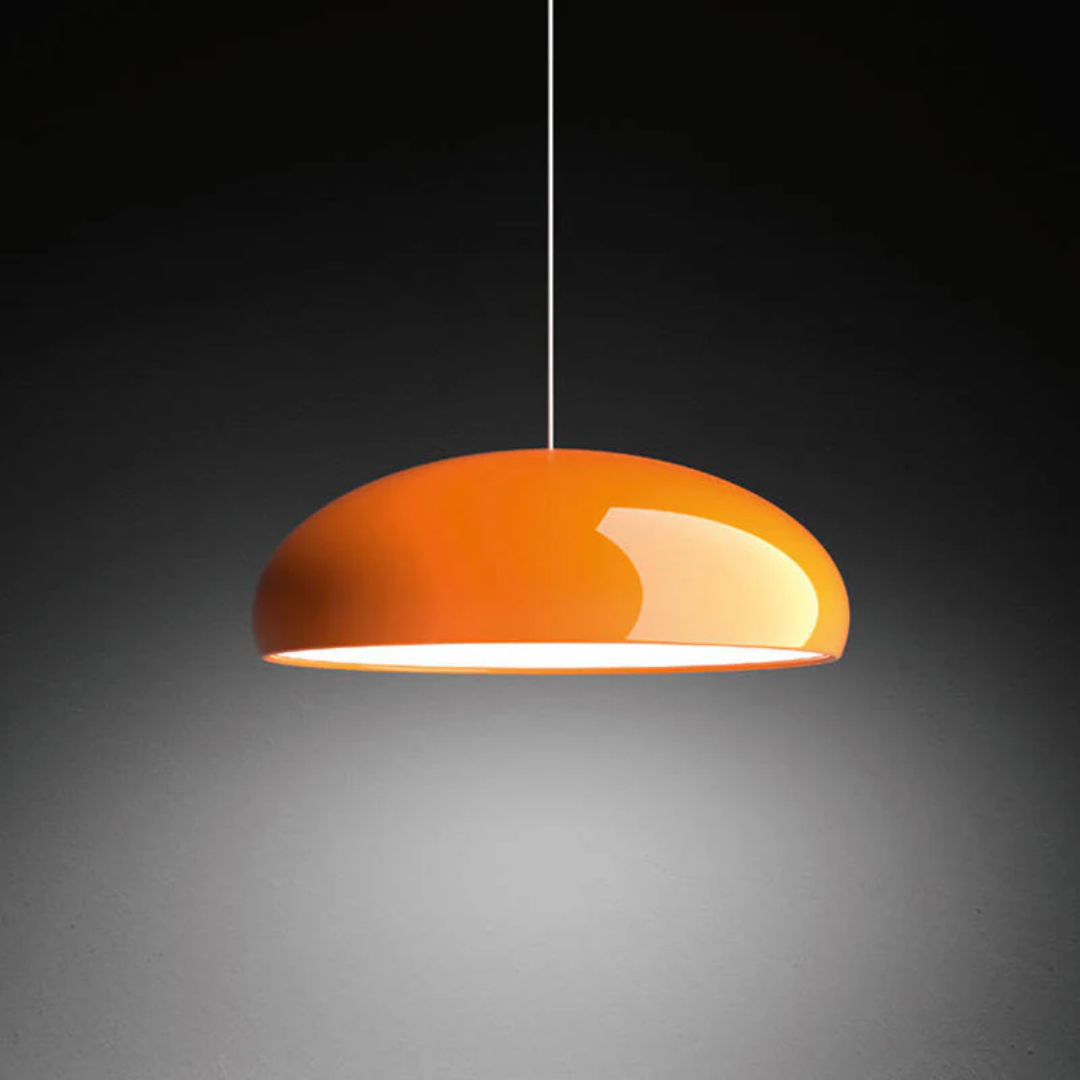 Modern Round LED Pendant Lamp - Serena-Orange-Average 13.78 inches-Nora Luxe