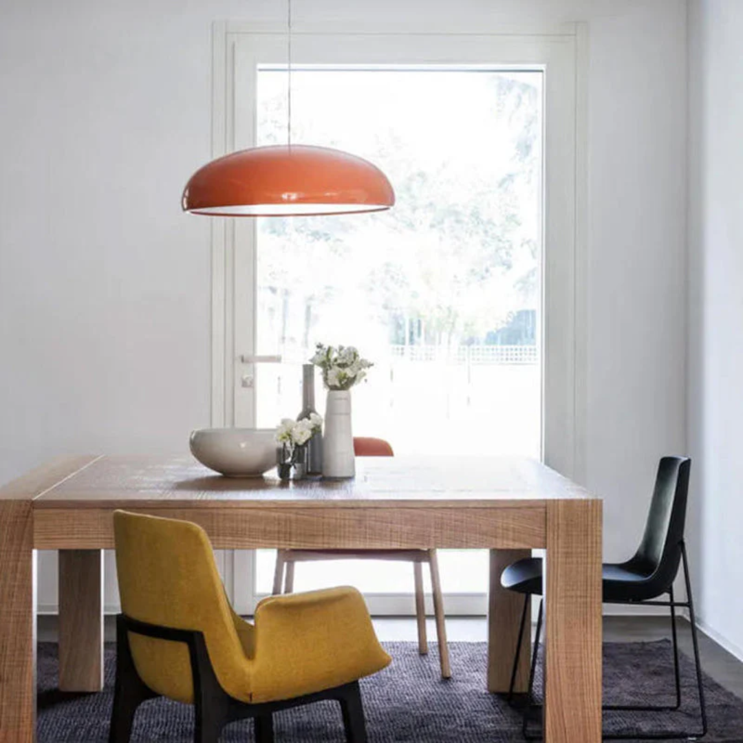 Modern Round LED Pendant Lamp - Serena-Orange-Average 13.78 inches-Nora Luxe
