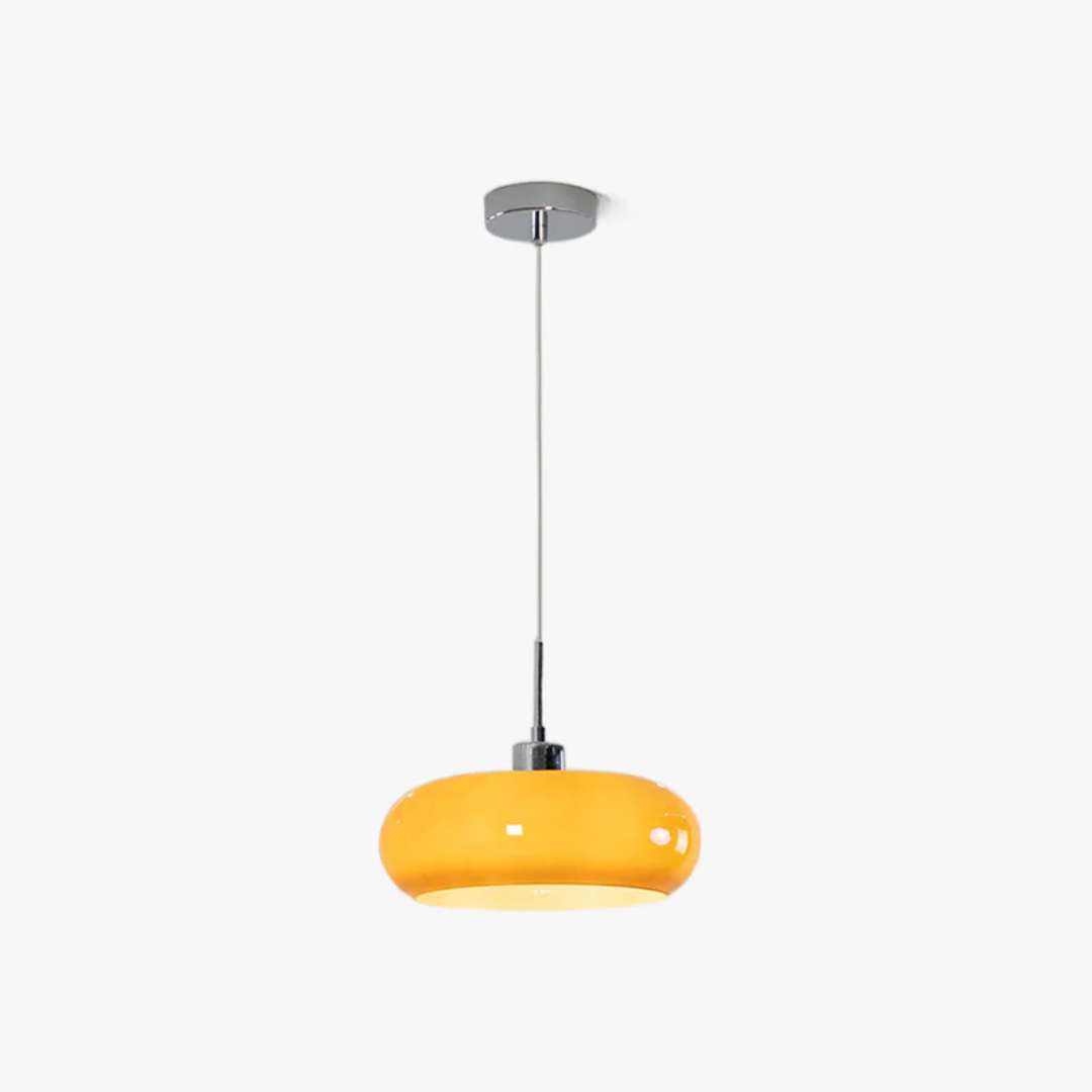 Modern Round LED Pendant Light - RadianceOrb-Orange-Nora Luxe