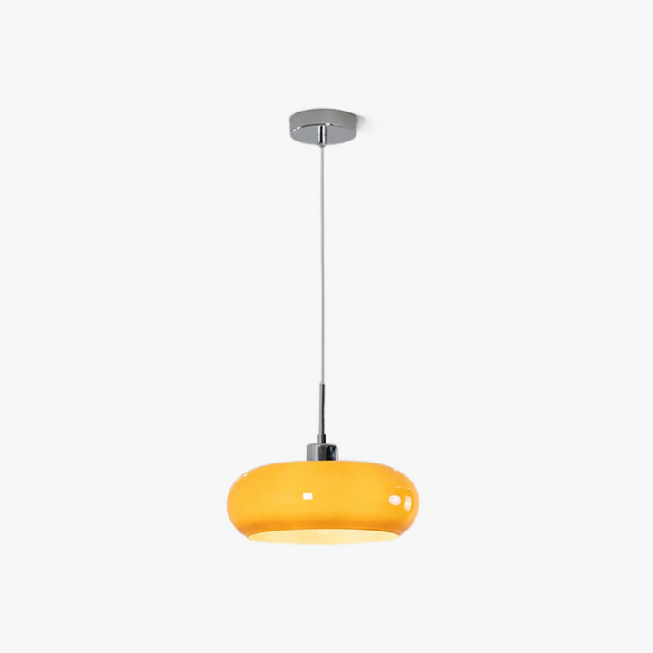 Modern Round LED Pendant Light - RadianceOrb-Orange-Nora Luxe