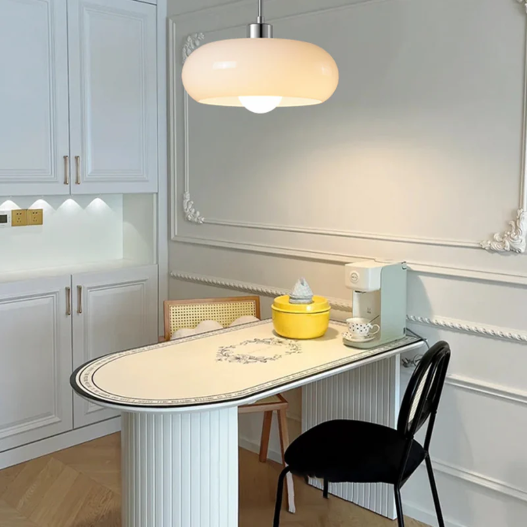 Modern Round LED Pendant Light - RadianceOrb-Orange-Nora Luxe