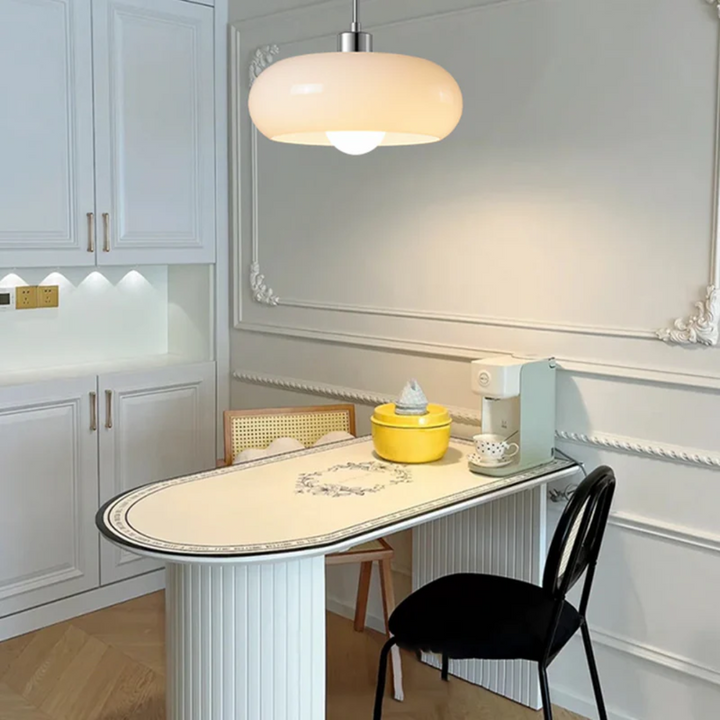 Modern Round LED Pendant Light - RadianceOrb-Orange-Nora Luxe