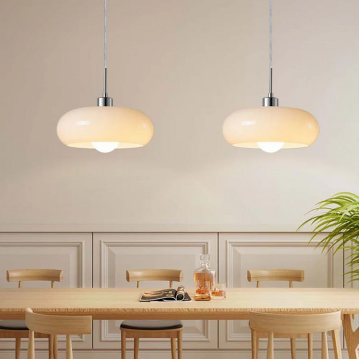 Modern Round LED Pendant Light - RadianceOrb-Orange-Nora Luxe