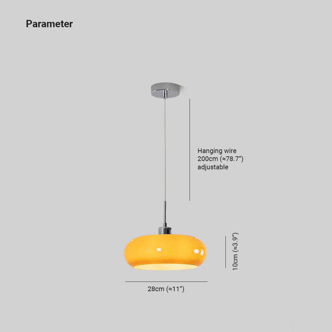 Modern Round LED Pendant Light - RadianceOrb-Orange-Nora Luxe
