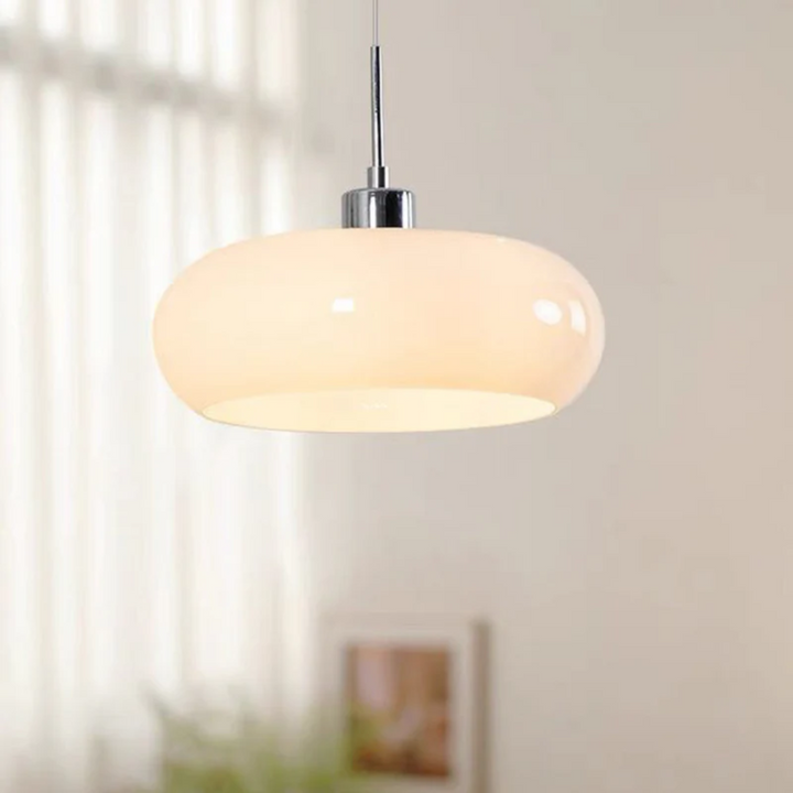 Modern Round LED Pendant Light - RadianceOrb-White-Nora Luxe