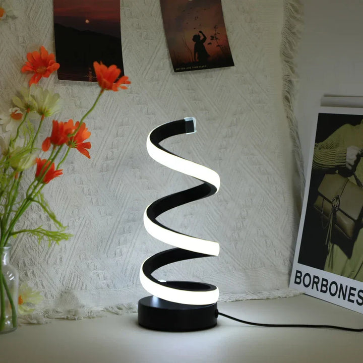 Modern S-shaped Desk Lamp - FlexiGlow-Black-Nora Luxe