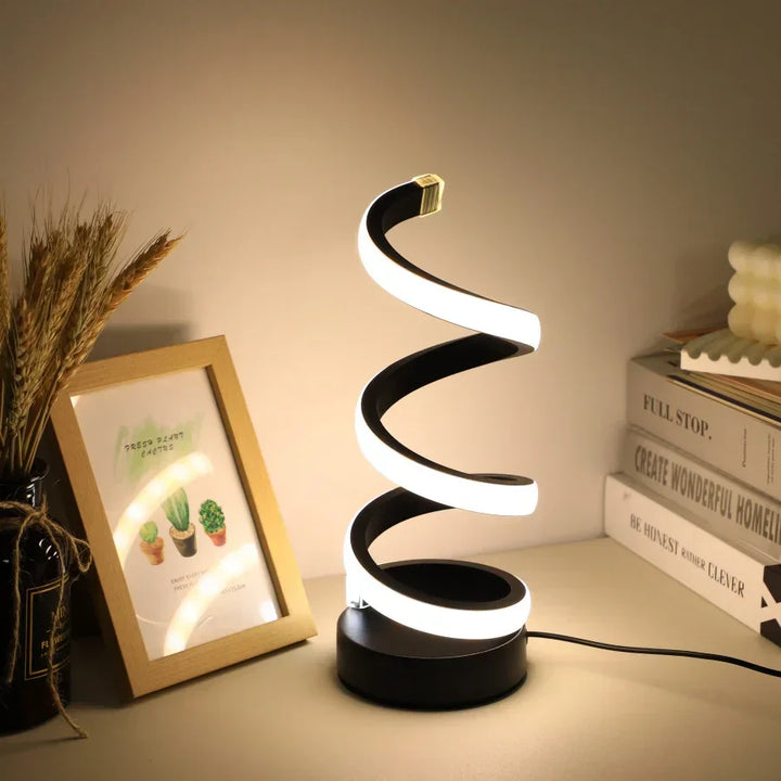 Modern S-shaped Desk Lamp - FlexiGlow-Black-Nora Luxe