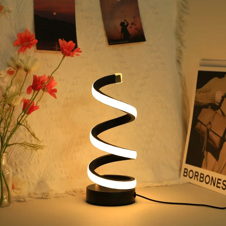Modern S-shaped Desk Lamp - FlexiGlow-Black-Nora Luxe