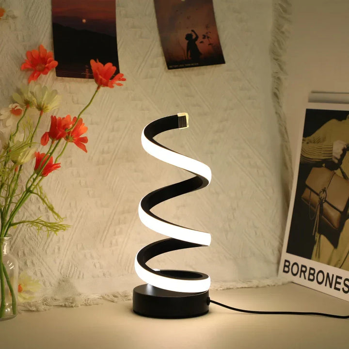 Modern S-shaped Desk Lamp - FlexiGlow-Black-Nora Luxe