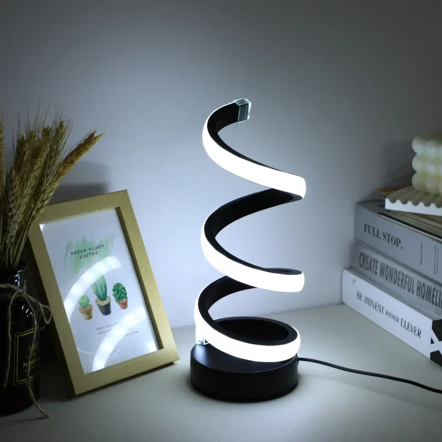 Modern S-shaped Desk Lamp - FlexiGlow-Black-Nora Luxe