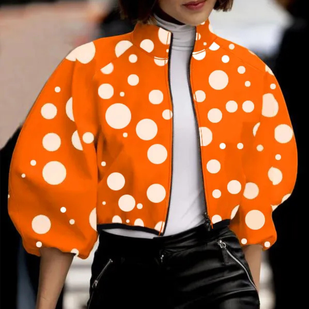 Modern Short Women's Coat - Vesper-Orange-XS-Nora Luxe