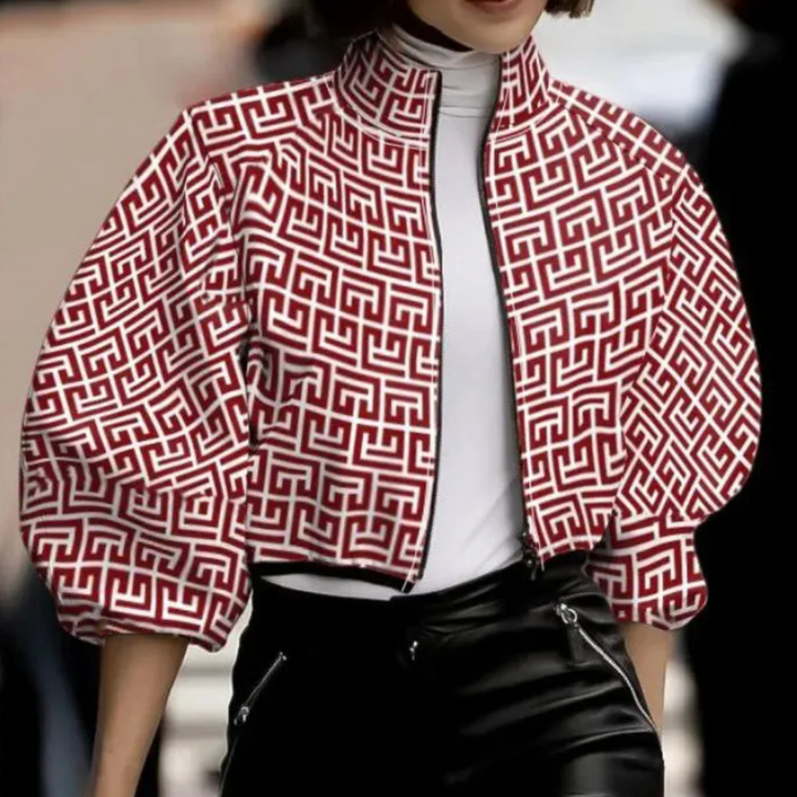 Modern Short Women's Coat - Vesper-Red-XS-Nora Luxe