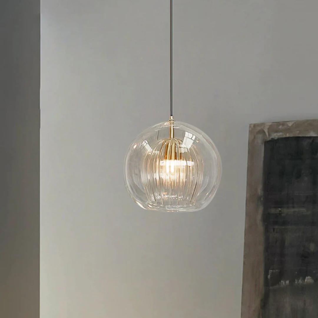 Modern Spherical LED Pendant Light - Aurora Sphere-Amber-5.91 inches-Nora Luxe