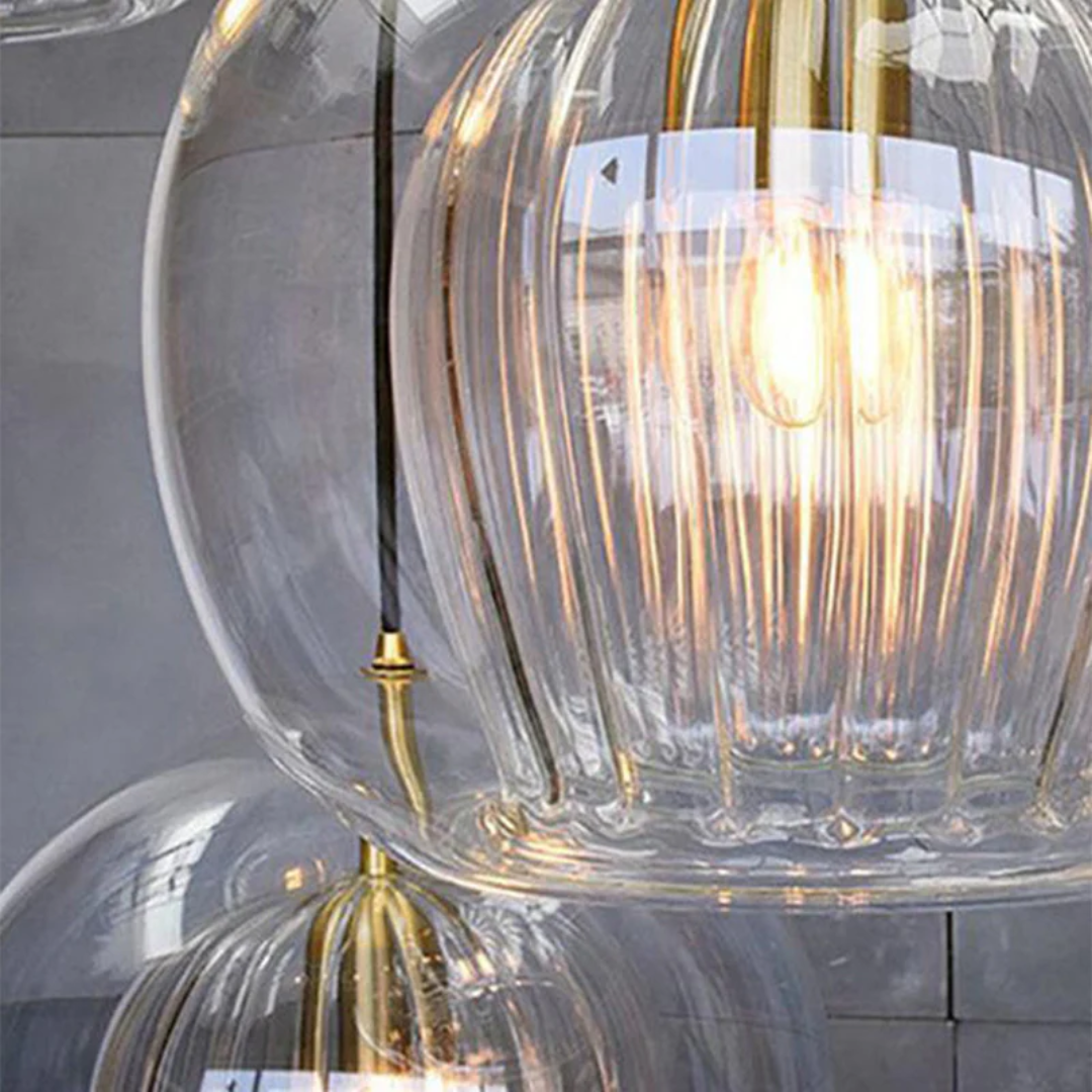 Modern Spherical LED Pendant Light - Aurora Sphere-Amber-5.91 inches-Nora Luxe
