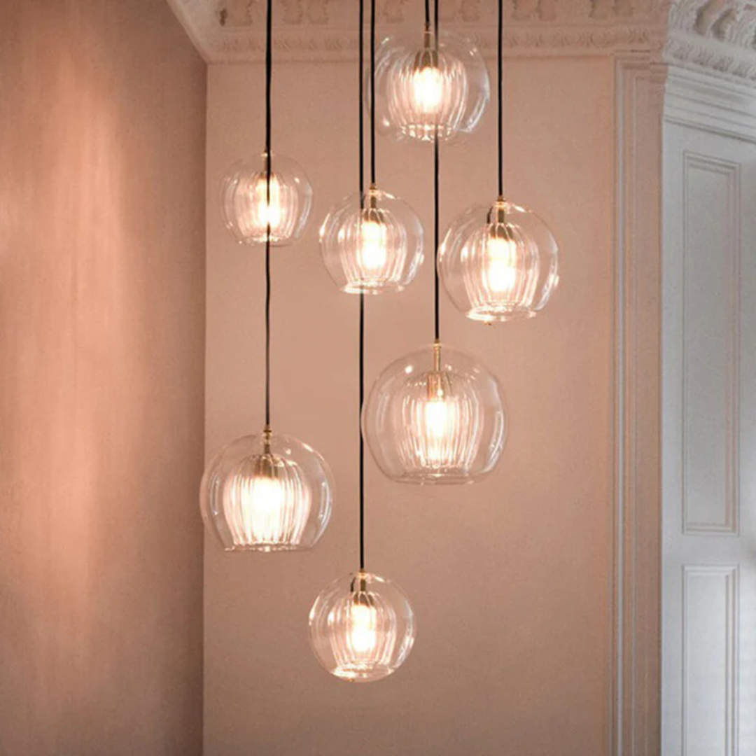 Modern Spherical LED Pendant Light - Aurora Sphere-Amber-5.91 inches-Nora Luxe