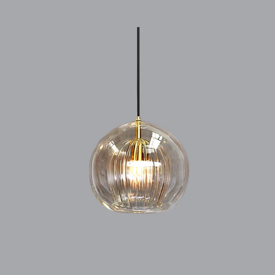 Modern Spherical LED Pendant Light - Aurora Sphere-Amber-5.91 inches-Nora Luxe