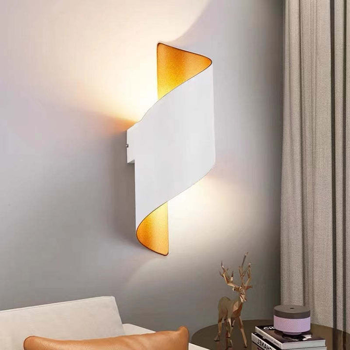 Modern Spiral LED Wall Light - TwistLight-Small-White & Gold-Nora Luxe