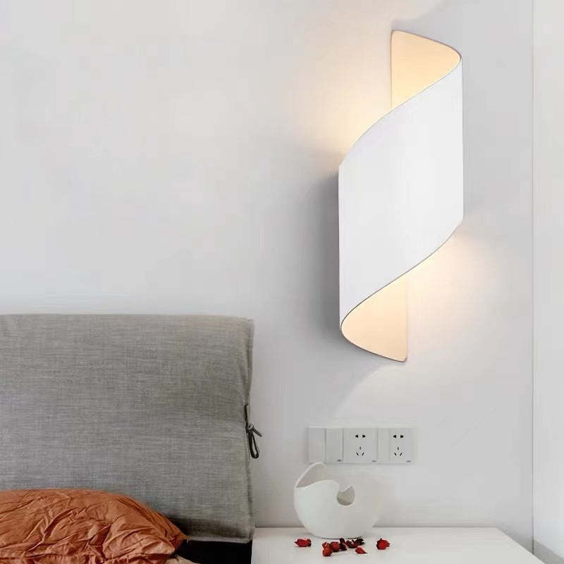 Modern Spiral LED Wall Light - TwistLight-Small-White-Nora Luxe