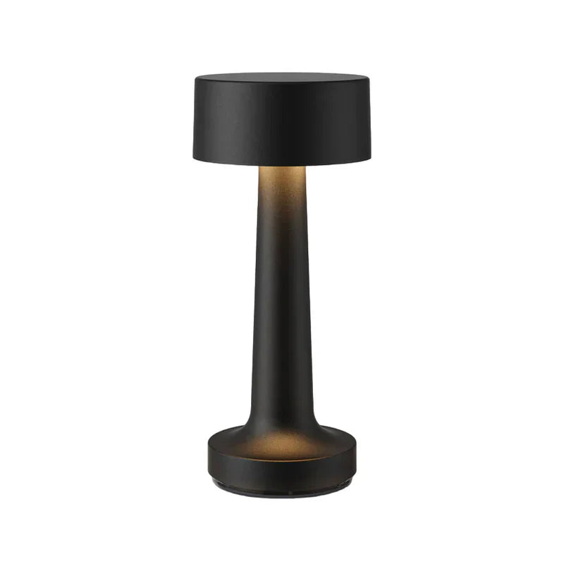 Modern Table Lamp - SleekGlow-Black/Cylinder-Nora Luxe