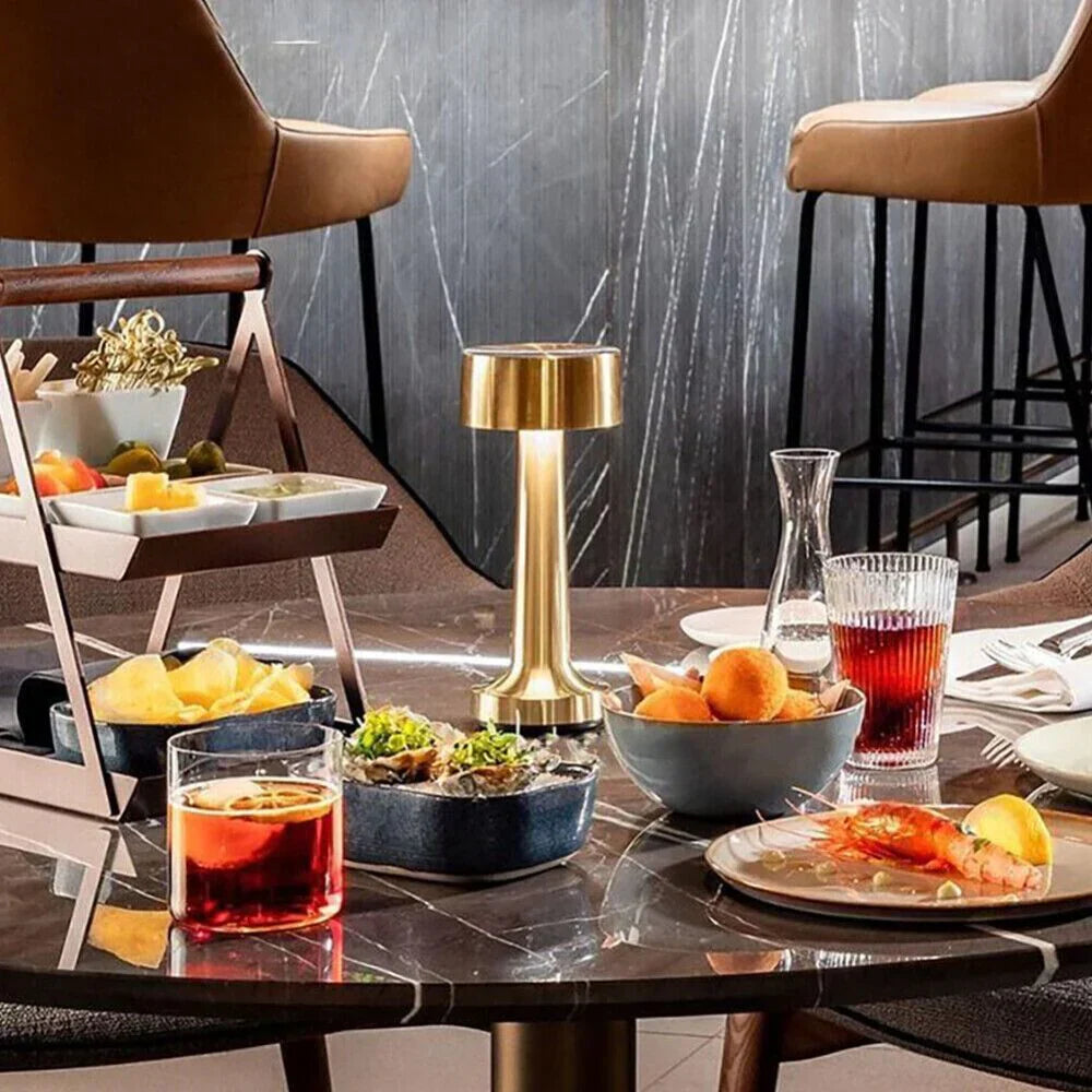Modern Table Lamp - SleekGlow-Gold/Cylinder-Nora Luxe