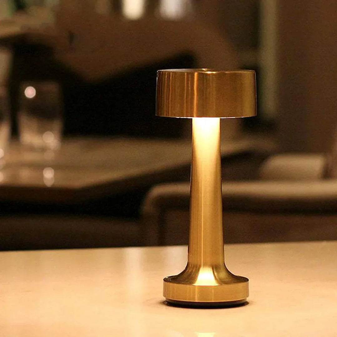 Modern Table Lamp - SleekGlow-Gold/Cylinder-Nora Luxe