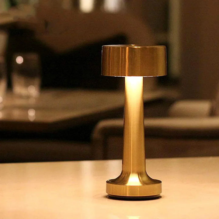 Modern Table Lamp - SleekGlow-Gold/Cylinder-Nora Luxe