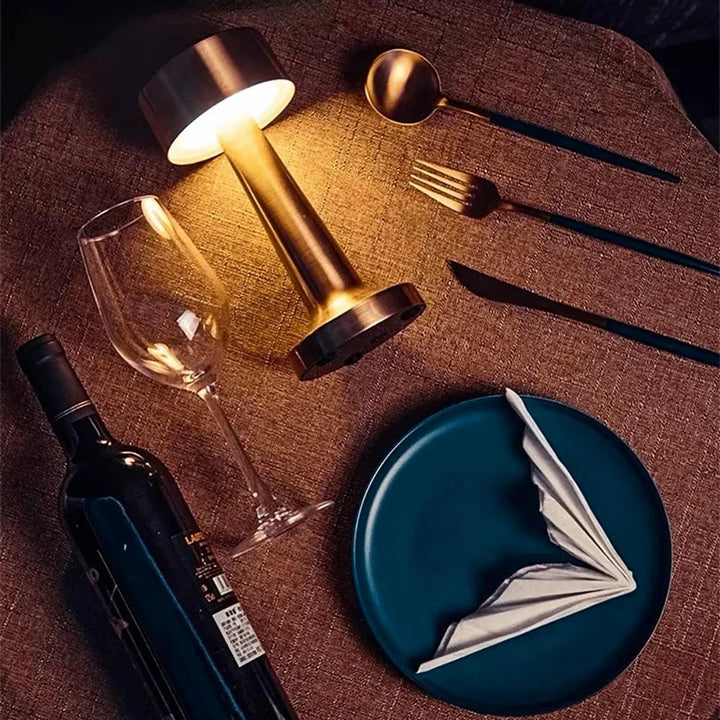 Modern Table Lamp - SleekGlow-Gold/Cylinder-Nora Luxe