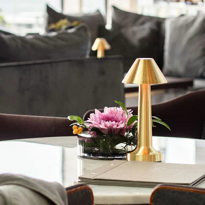 Modern Table Lamp - SleekGlow-Gold/Cylinder-Nora Luxe