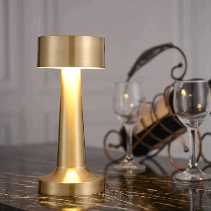 Modern Table Lamp - SleekGlow-Gold/Cylinder-Nora Luxe