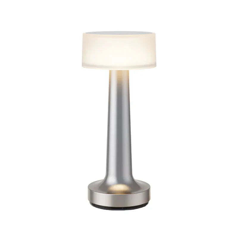Modern Table Lamp - SleekGlow-Silver/Glowing-Nora Luxe