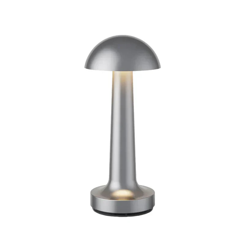 Modern Table Lamp - SleekGlow-Silver/Round-Nora Luxe