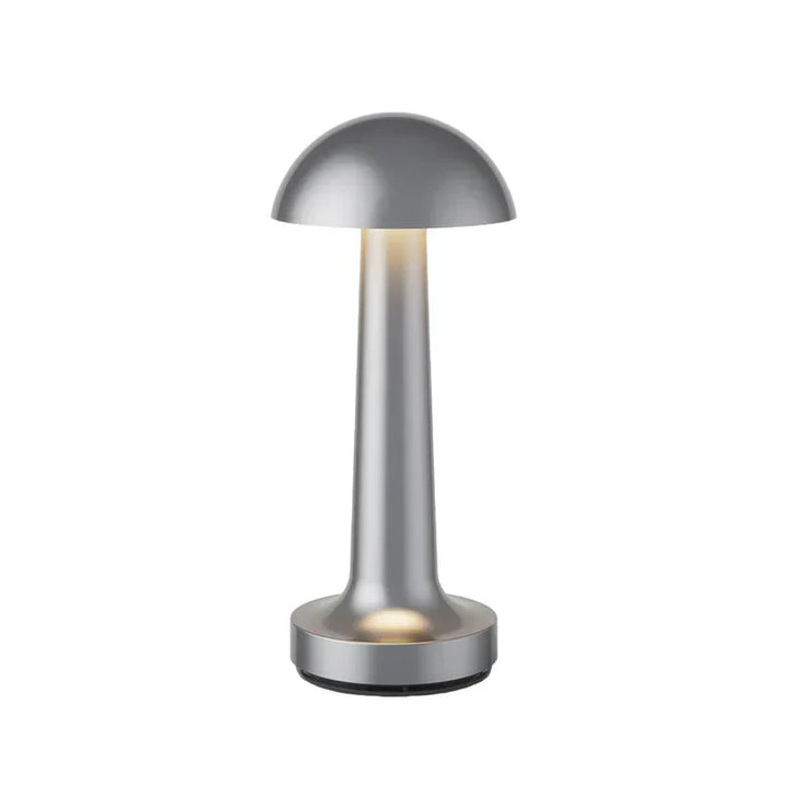 Modern Table Lamp - SleekGlow-Silver/Round-Nora Luxe