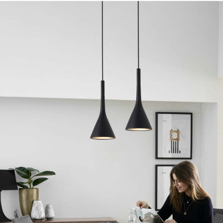 Modern Triangle Pendant Lamp - Trionda-Black-Nora Luxe