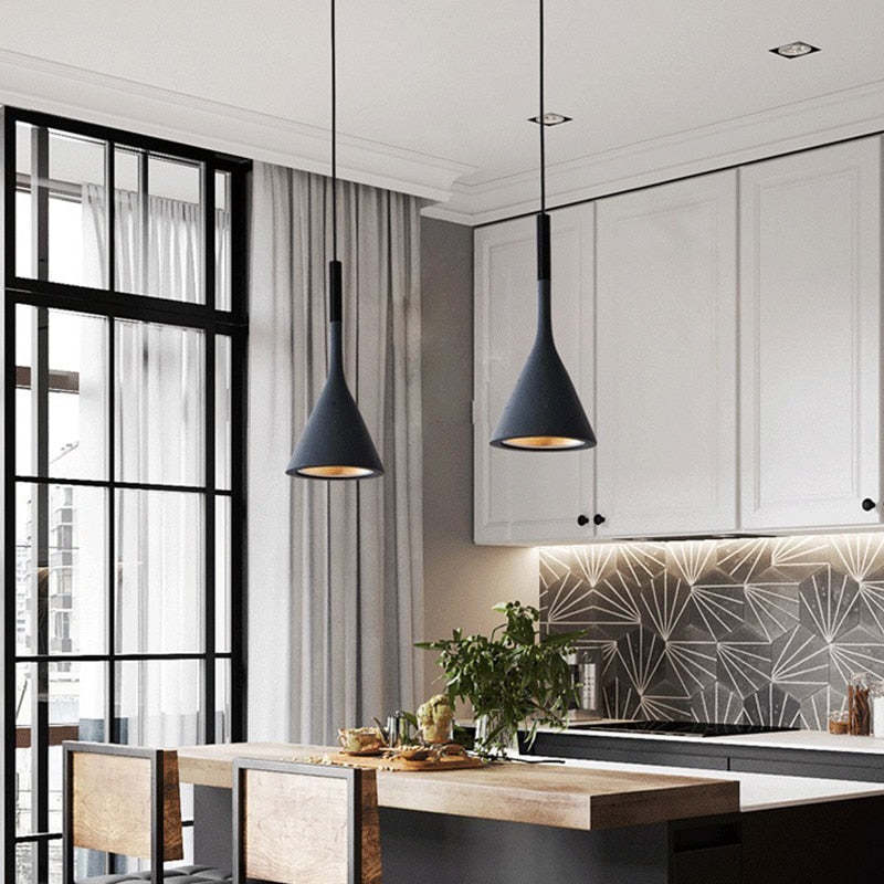 Modern Triangle Pendant Lamp - Trionda-Grey-Nora Luxe