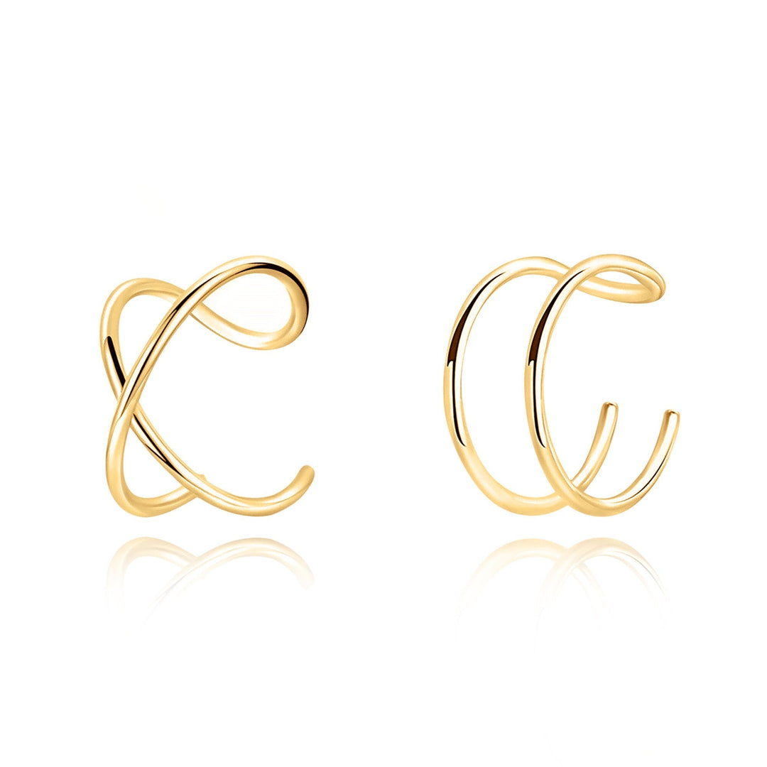 Modern U-Shaped Ear Clips - Nova-You and X-Gold-Nora Luxe