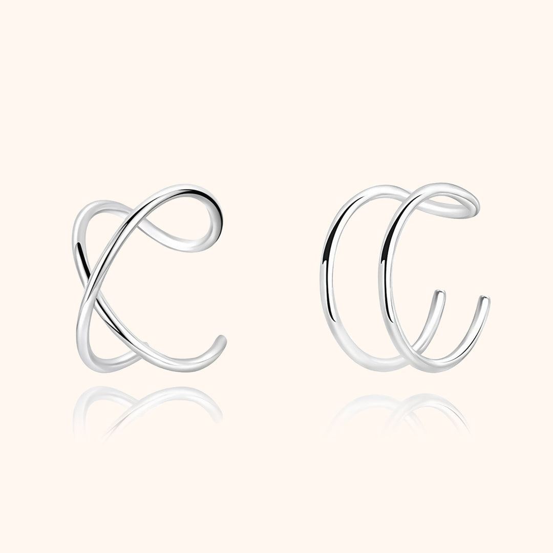 Modern U-Shaped Ear Clips - Nova-You and X-Silver-Nora Luxe