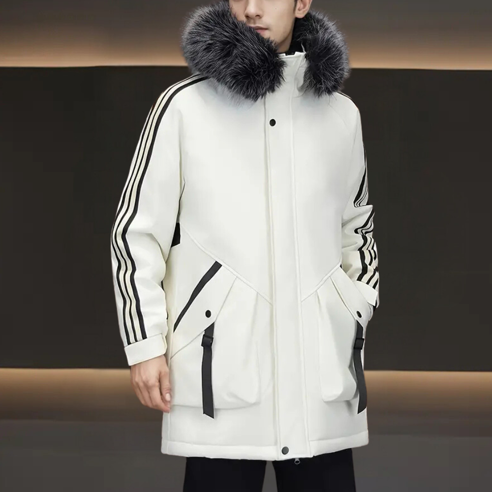 Modern Winter Jacket for Men - Maxim-White-S-Nora Luxe