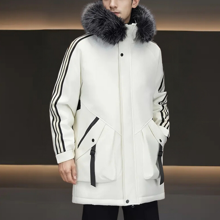 Modern Winter Jacket for Men - Maxim-White-S-Nora Luxe